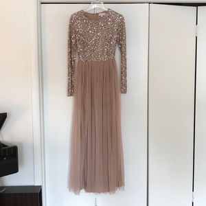 Maya Deluxe Size 4 Bridesmaid Blush Long sleeve